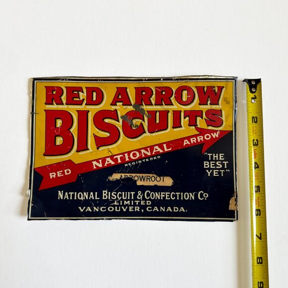 Vintage Red Arrow Biscuit Tin Sign - Picture 4 of 4